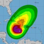 La trayectoria más extraña en un fenómeno climático del mar Caribe
